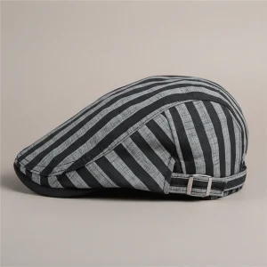 Béret casquette à rayures coton ajustable - Vue 2 - béret casquette