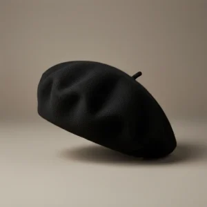 Béret casquette basque laine noire - Vue 2 - béret casquette