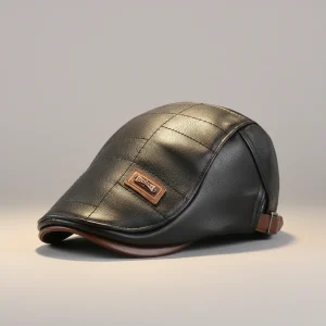 béret casquette cuir pu ajustable - Vue 2 - béret casquette