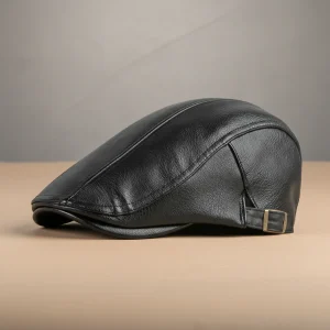 béret casquette homme aspect cuir - Vue 1 - béret casquette