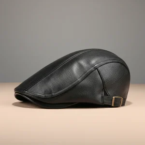 béret casquette homme aspect cuir - Vue 2 - béret casquette