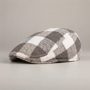 béret casquette homme coton à carreaux - Vue 1 - béret casquette