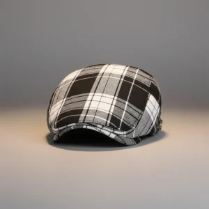 béret casquette homme coton à carreaux - Vue 1 - béret casquette