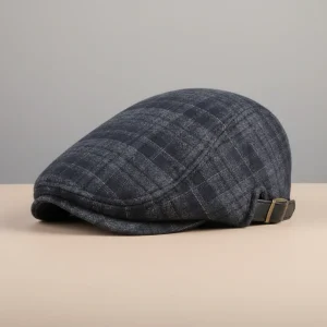 béret casquette homme coton et polyester à carreaux - Vue 1 - béret casquette