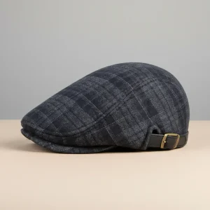 béret casquette homme coton et polyester à carreaux - Vue 2 - béret casquette