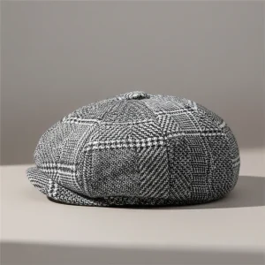 béret casquette homme coton quadrillé - Vue 2 - béret casquette
