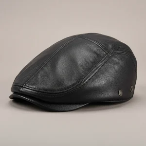 béret casquette homme cuir confortable - Vue 1 - béret casquette