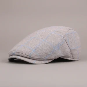 béret casquette homme gris clair en coton - Vue 1 - béret casquette