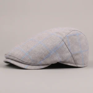 béret casquette homme gris clair en coton - Vue 2 - béret casquette