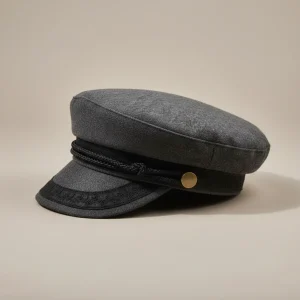 béret casquette homme gris coton militaire - Vue 1 - béret casquette