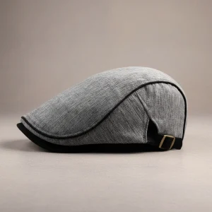 Béret casquette homme gris en coton - Vue 2 - béret casquette
