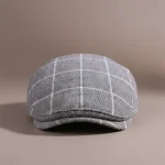 béret casquette homme gris en coton quadrillé - Vue 1 - béret casquette