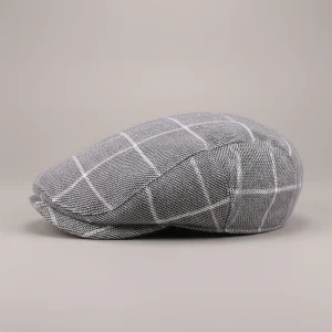 béret casquette homme gris en coton quadrillé - Vue 2 - béret casquette