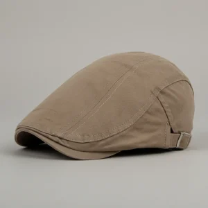 béret casquette homme kaki en coton - Vue 1 - béret casquette