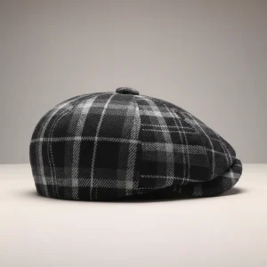béret casquette homme style gavroche à carreaux - Vue 2 - béret casquette