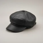 Béret casquette homme style rétro cuir pu - Vue 1 - béret casquette