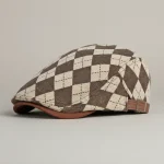 béret casquette homme style vintage à carreaux - Vue 1 - béret casquette