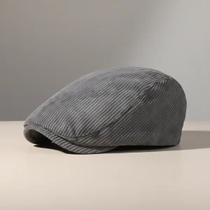 béret casquette homme velours gris confortable - Vue 2 - béret casquette