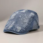 béret casquette jean aspect vieilli - Vue 1 - béret casquette