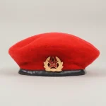 béret casquette laine style militaire rouge - Vue 1 - béret casquette