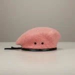 béret casquette militaire rose en laine - Vue 1 - béret casquette
