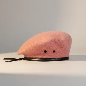béret casquette militaire rose en laine - Vue 2 - béret casquette