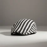 béret casquette rayé noir et blanc en coton - Vue 1 - béret casquette