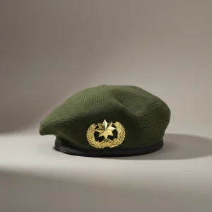 béret casquette style militaire avec écusson - Vue 1 - béret casquette