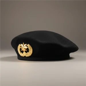 Béret Militaire Noir Homme - Vue 2 - béret casquette