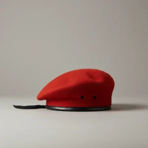 Béret Militaire Rouge - Vue 2 - béret casquette