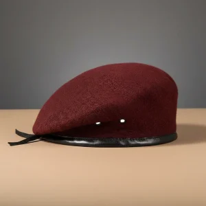 Béret Militaire Vin Rouge - Vue 2 - béret casquette