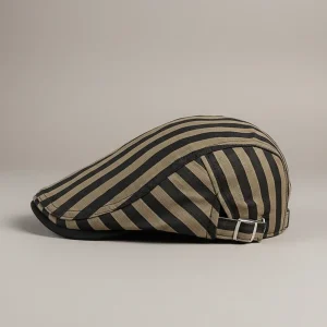 Casquette Plate à Rayures Homme - Vue 2 - béret casquette